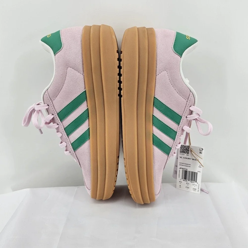 NIB Women's ADIDAS VL Court Bold Platform Sneaker JP6916 Pink/Green Size 6 - Picture 3 of 9